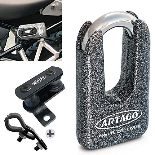 Artago 69T5 Pack Candado Antirrobo Disco Alta Seguridad + Soporte para Ducati Monster Diavel, Homologado SRA, Sold Secure Gold, ART4
